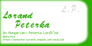 lorand peterka business card